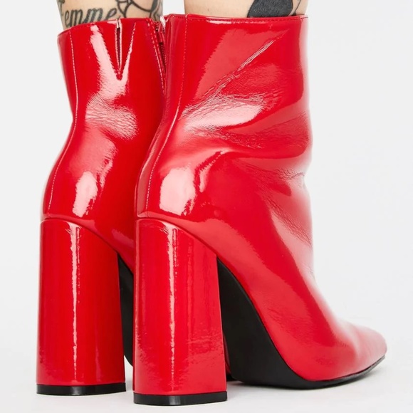 Red Hot Drama Mama Ankle Boots From Dolls Kill x Liliana - Picture 4 of 4